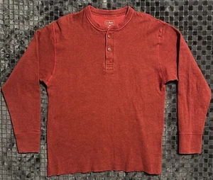 Camisa Suéter LL Bean Henley Para Hombre Talla Grande Algodón Lana Nylon Rojo Manga Larga - Imagen 1 de 5