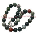 Indian Multicolor Agate 8/10/12/14mm Round Gems Beaded Jewelry Necklace 18-58''