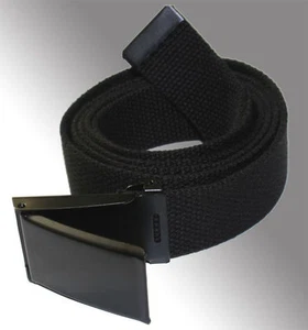 NUEVO ABATIBLE AJUSTABLE TELA LONA NEGRO HEBILLA DE CINTURÓN para MILITAR GOLF TACTICAL - Imagen 1 de 3