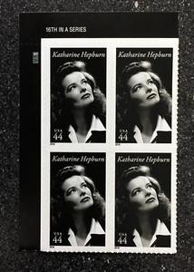 2010USA #4461 44c Katharine Hepburn - Legends of Hollywood - Plate Block of 4 - Picture 1 of 1