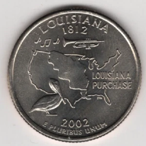 2002 D LOUISIANA STATE QUARTER ROLL OF 40 U.S .25¢ COINS UNITED STATES AMERICA - Picture 1 of 3