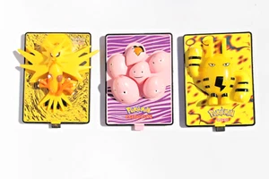 Lot Of 3 - Pokemon 2000 Movie Power Card Burger King 3D Toys (No Base) - Picture 1 of 2