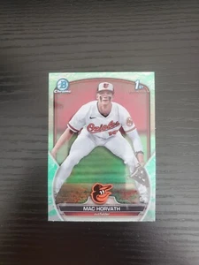 Mac Horvath - 2023 Bowman Draft Chrome 1st Bowman BDC-90 - LUNAR GLOW REFRACTOR - Picture 1 of 2