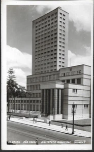 São Paulo, Brazil - Biblioteca Municipal (Library) - RP postcard c.1950s - Picture 1 of 2