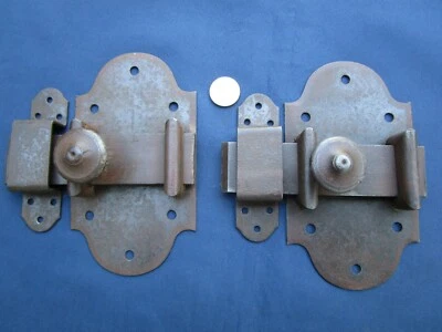 2 grosses targettes verrous fer ancienne porte hauteur 17 x 9,5 cm largeur - Photo 1/4