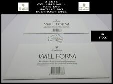 2 Full Sets Of Collins Australian DIY Will Kit Form / Envelope / Instructions