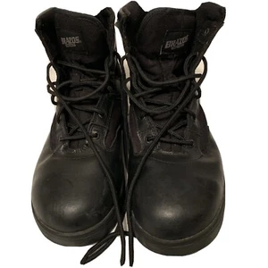 Men Bravos workforce Boots Steel Toe 9 Black Leather lace ups Non Slip - Picture 1 of 12