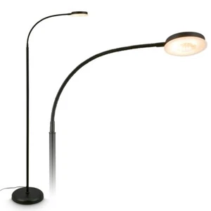 LED Stehlampe Dimmbar Stehleuchte 125,5cm Leselampe Schwenkbar Warmweiß Schwarz - Bild 1 von 10