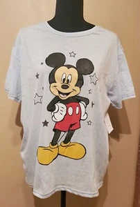 Disney's Mickey Mouse Light Blue Vintage Weathered Design Short Sleeve T-shirt  - Picture 1 of 4