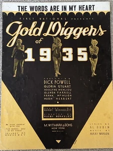 THE WORDS ARE IN MY HEART Sheet Music GOLD DIGGERS OF 1935 by Warren, Dubin - Picture 1 of 8