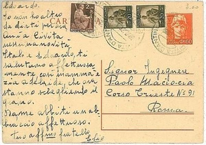 ITALIA REPUBBLICA: storia postale - INTERO POSTALE : 60 C. 1946 - Picture 1 of 1