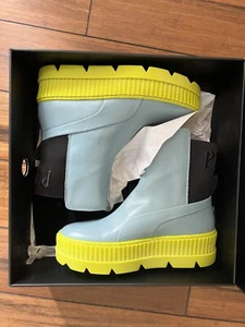 Puma Fenty Boots by Rihanna in Exclusive Sterling Blue-Black-Limeade Women's 9.5 - Picture 1 of 6