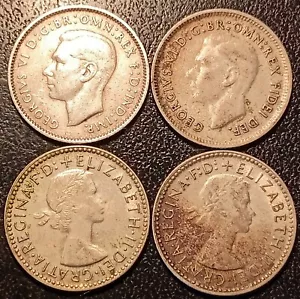 Australia - George VI & Elizabeth II - Series Of x4 6 Pence Silver 1943 To 1956 - Picture 1 of 2