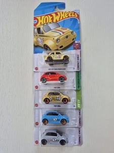 Hot Wheels Fiat 500 Lot of 5: blue, Gold, Grey, Red & 605 Fiat 5000 Modificado - Picture 1 of 11
