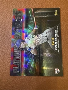 2024 Topps Platinum Performers Black Evan Carter /10 Texas Rangers RC - Picture 1 of 3