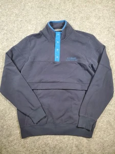 LL Bean Langarm Sweatshirt Herren Anorak Pullover Druckknopf Mock Neck L Regular - Bild 1 von 13