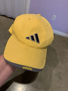 Cappello Berretto Vintage Adidas Giallo/Nero - Cotone Regolabile - Foto 1 di 6