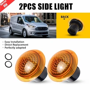 2PCS Amber Side Fender Marker Repeater Light For 2010-2021 Ford Transit Connect - Picture 1 of 13