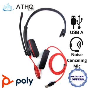 Auriculares HP Poly Blackwire 3210 Mono USB-A Cancelación de Ruido HD Micrófono PC Laptop TAA - Imagen 1 de 10