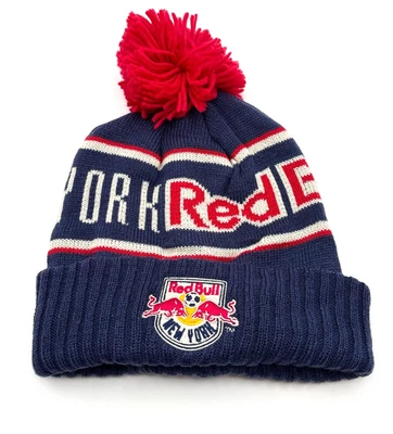 Adidas MLS New York Red Bull Soccer Gorro NUEVO CON ETIQUETAS NOS Azul con pompón rojo Foto 1 de 2