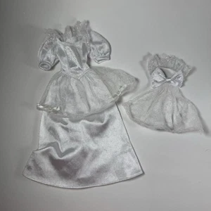 Mattel Barbie Wedding Gown Dress Veil White Lace Silk Long Replacements - Picture 1 of 12