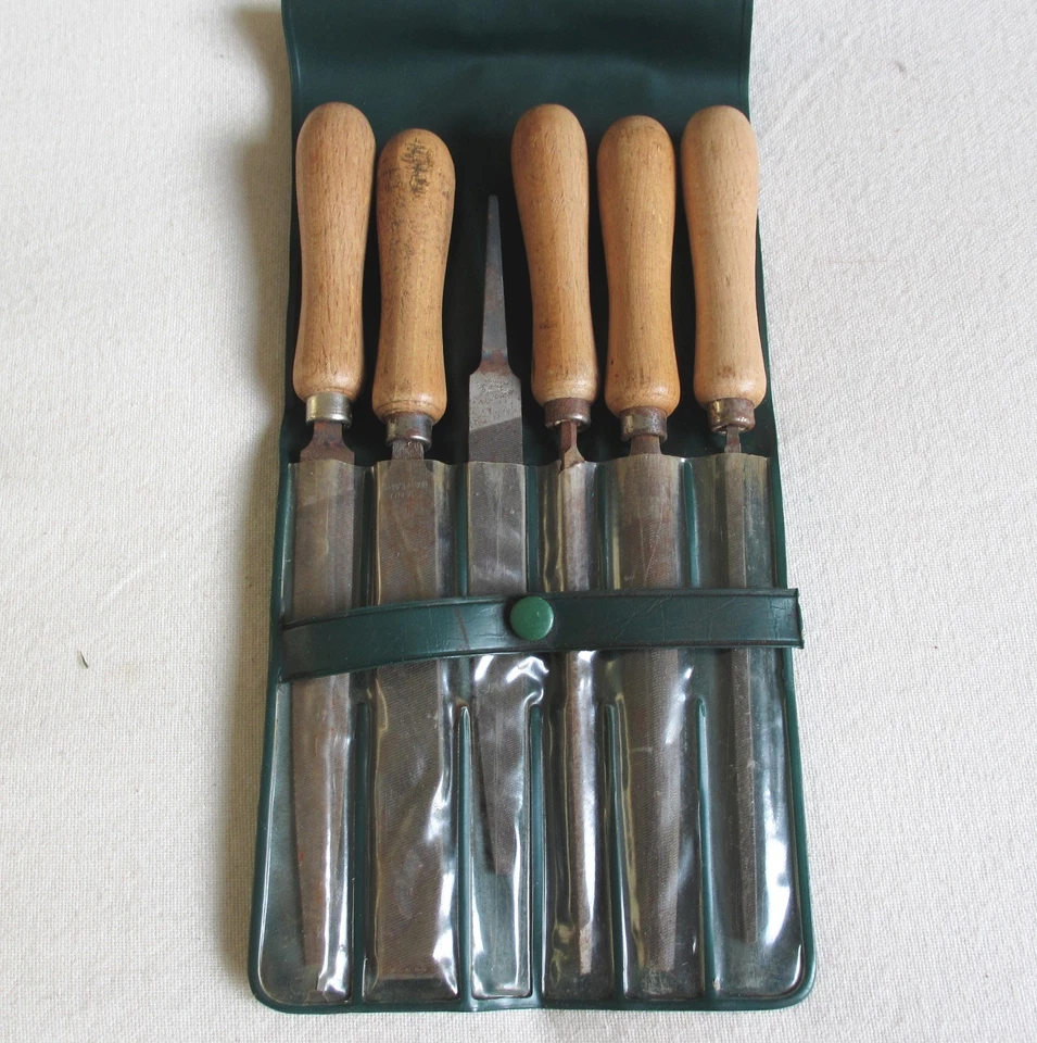 Nicholson 6 Piece  4" 10cm Premium File Set Bastard Taper Square Half Warding - Image 1 of 4