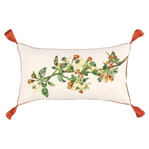 14"X26" Oversized Christmas Branch Poly Filled Lumbar Throw Pillow - Rizzy Home: - Picture 1 of 5