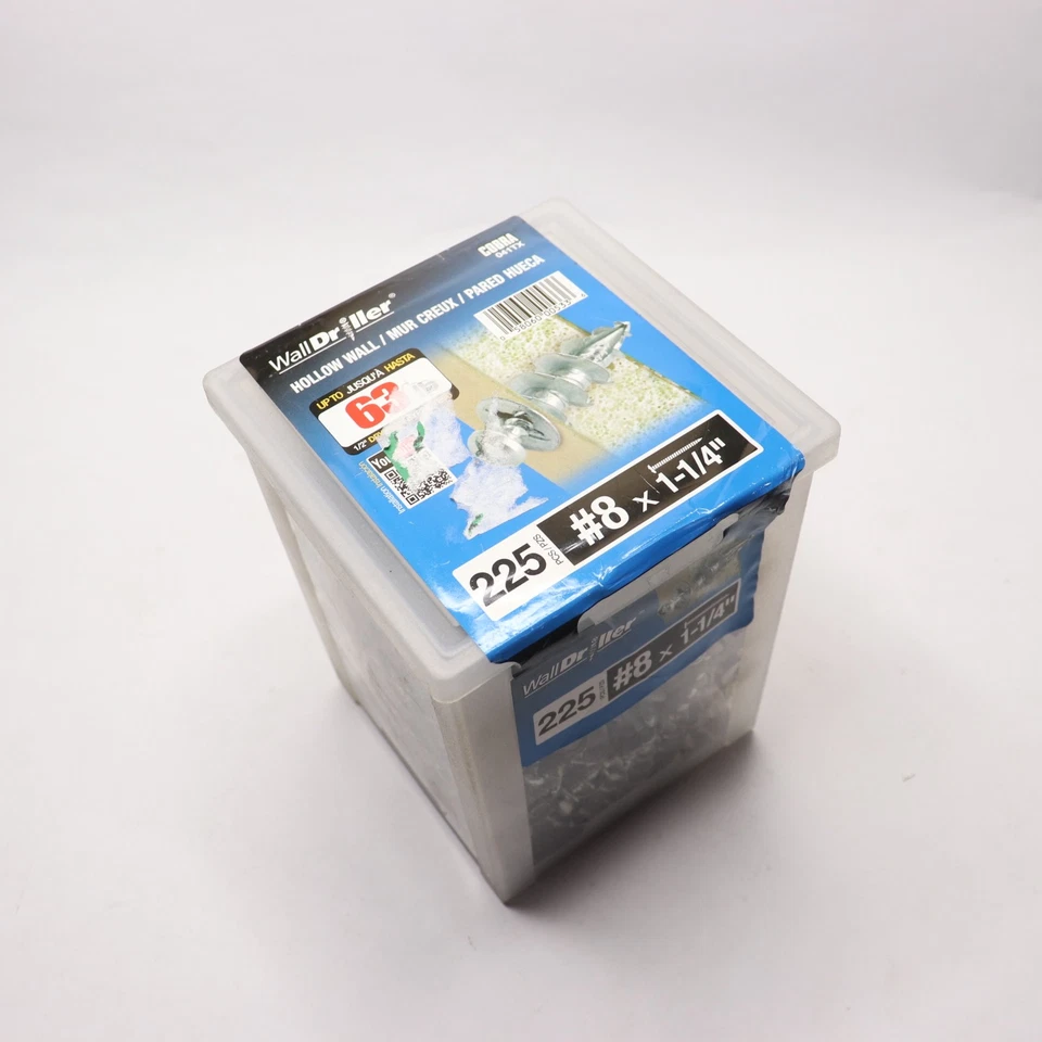 (225-Pk) Cobra само сверление гипсокартон и полый настенный анкер сталь #8 1-1/4" OAL - Изображение 1 из 4
