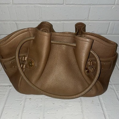 COLE HAAN "DENNEY" Grande Bronce Guijarro Cuero Hombro Anillo Bolso Cartera Bolso Foto 1 de 4