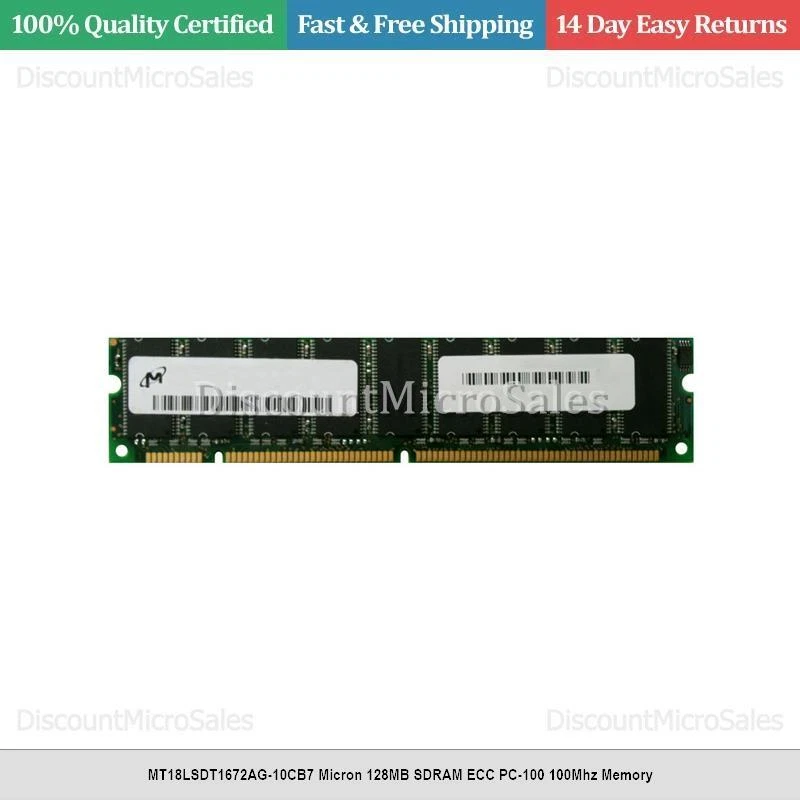 MT18LSDT1672AG-10CB7 Micron 128MB SDRAM ECC PC-100 100Mhz Memory - Image 1 of 1