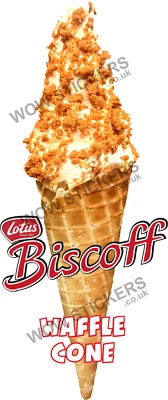 WOW Ice cream van sticker Lotus Biscoff Waffle Cone ice cream stickers decals