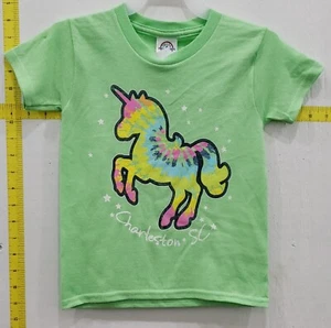 Charleston SC Youth Souvenir 'Unicorn' Graphic T-Shirt Green Size XS - Picture 1 of 3