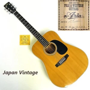 Aria Acoustic Guitar W-20 Dreadnought Japan Vintage MIJ 70's made Used from JPN - Picture 1 of 20