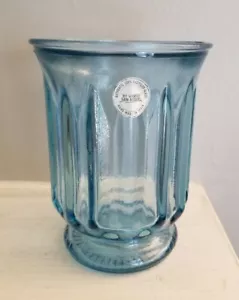 Jarrón Hecho a Mano Vidrios San Miguel España 100% Reciclado Vidrios 6" Alto Azul - Imagen 1 de 2