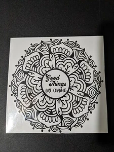 Auto Fenster Wandtattoo Aufkleber Blume Design GUTE DINGE KOMMEN 5,5" x 5,5" - Bild 1 von 3
