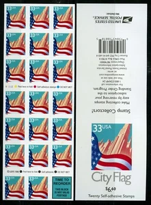 US Scott 3278e Flag over city booklet 20 stamps of 33c - Picture 1 of 1
