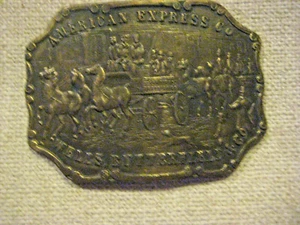 Vintage American Express Co Wells Butterfield & Co. Bronze Belt Buckle - Picture 1 of 3