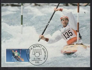 USA ) schöne Maxi Card MC Germany 1985 - Sporthilfe: Slalomkanu - Bild 1 von 1