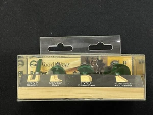 Set of 4 WoodRiver Router Bit Starter Set 1/4" Shank New in Original Pack - Picture 1 of 12