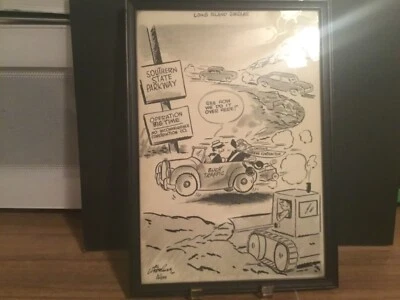 Al Liederman original art L.I.Press dealing with Robert Moses L.I.history. - Image 1 of 4