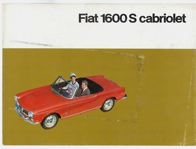 Fiat 1600 S Cabriolet 1963-64 Italian Market Sales Brochure  - Image 1 of 2