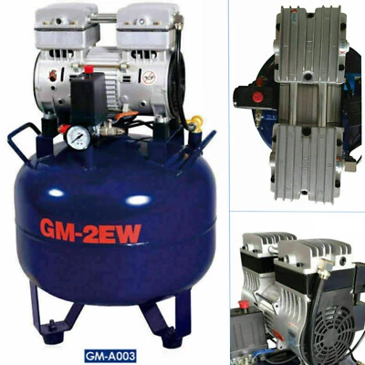 110V 850W Portable Dental Medical Air Compressor Oil Free Tank Noiseless New TOP - Image 1 of 4