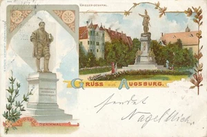 Litho - Karte gruss aus Augsburg Bayern (7587) - Bild 1 von 2