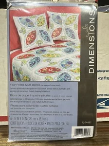 D72-74062 Dimensions Stamped Cross Stitch- Four Petals Quilt Blocks - Picture 1 of 2