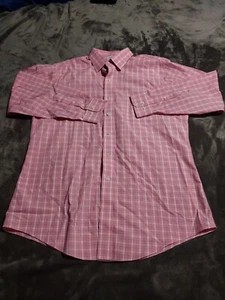 Camicia uomo BROOKS BROTHERS NON-IRON 346 16,5 rosa a quadri manica lunga con bottoni - Foto 1 di 10