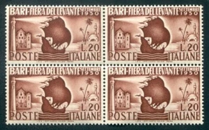 1950 Repubblica Fiera Levante 20 lire quartina perfetti gomma integra SPL **  - Bild 1 von 1