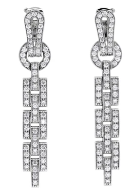 2.64ct Natural Round Diamond 14k BIS Hallmarked White Gold Dangler Earrings - Image 1 of 4