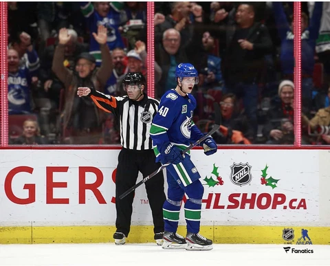 Elias Pettersson Vancouver Canucks Unsigned Goal Celebration 8" x 10" Photo Cover