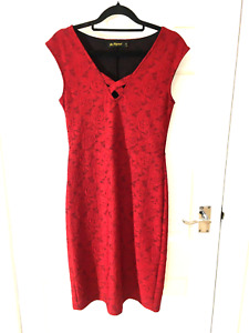 Miss pretty world dress size 10, sleeveless, floral, red, knee length