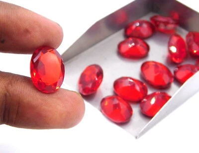 Lab Created African Ruby Oval Cut Lot Loose Gemstone 12x16 MM For Jewelry P-2999 - Image 1 of 4